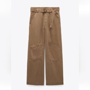 EUC Zara Fluid Utility Pant Brown Sz L